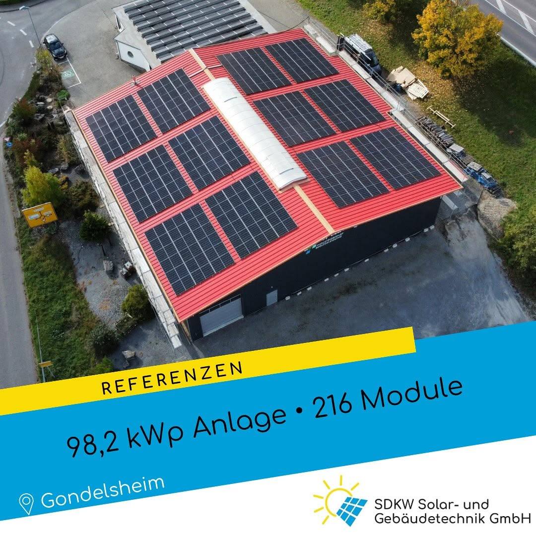 98,2 kWp Photovoltaik-Referenz in Gondelsheim mit 216 Modulen